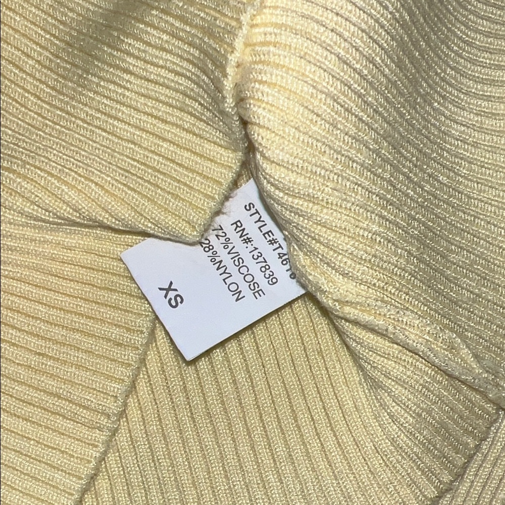 Yellow Ribbed Women's Sweater - Picture 4 of 6